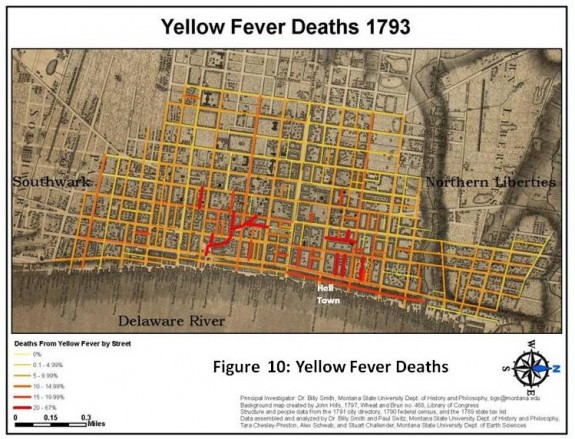 map showing yellow fever epidemic