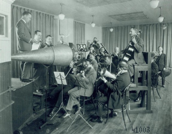 Orchestra being recorded
