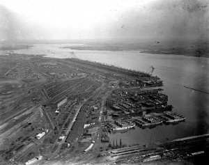 aerial photograph of Hog Island, 1915