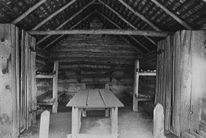 photograph of the interior of an 18th century hospital hut