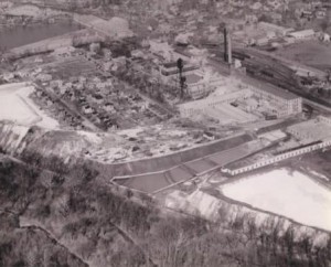 Aerial view of Keasby and Mattison Company site in Ambler, Pennsylvania.