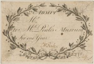 A admission ticket to Peale's museum. (Philadelphia Museum of Art) 