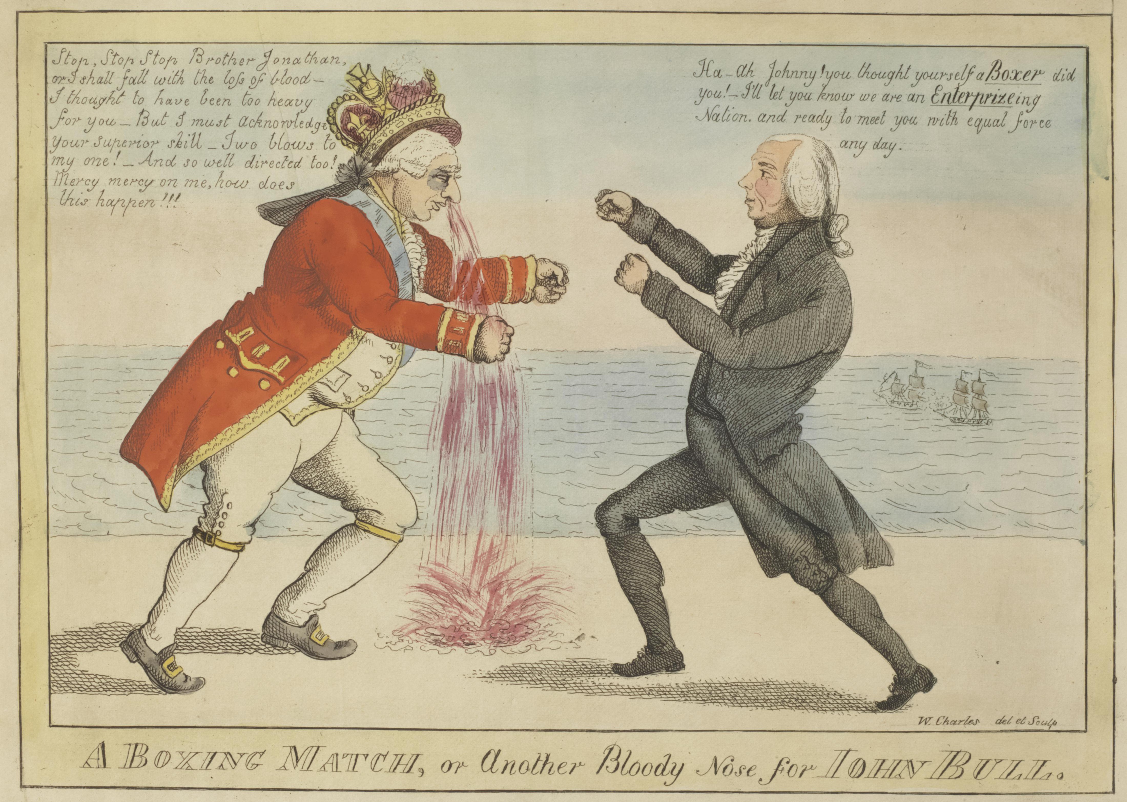 William Charles, A Boxing Match, or Another Bloody Nose for John Bull