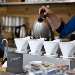 Photograph taken of a pour over coffee being brewed at Ultimo.