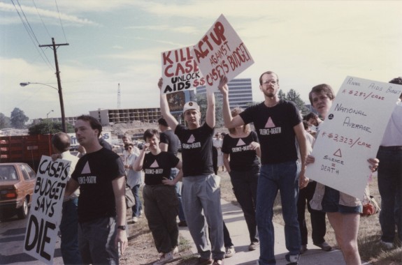 Photograph of a protest on City Avenue