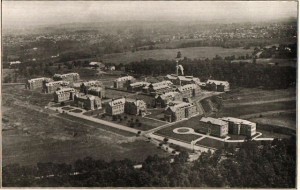 Campus view, 1920s aerial photograph of Pennhurst Campus