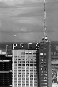 photograph of the Philadelphia Savings Fund Society Skyscraper and Antenna