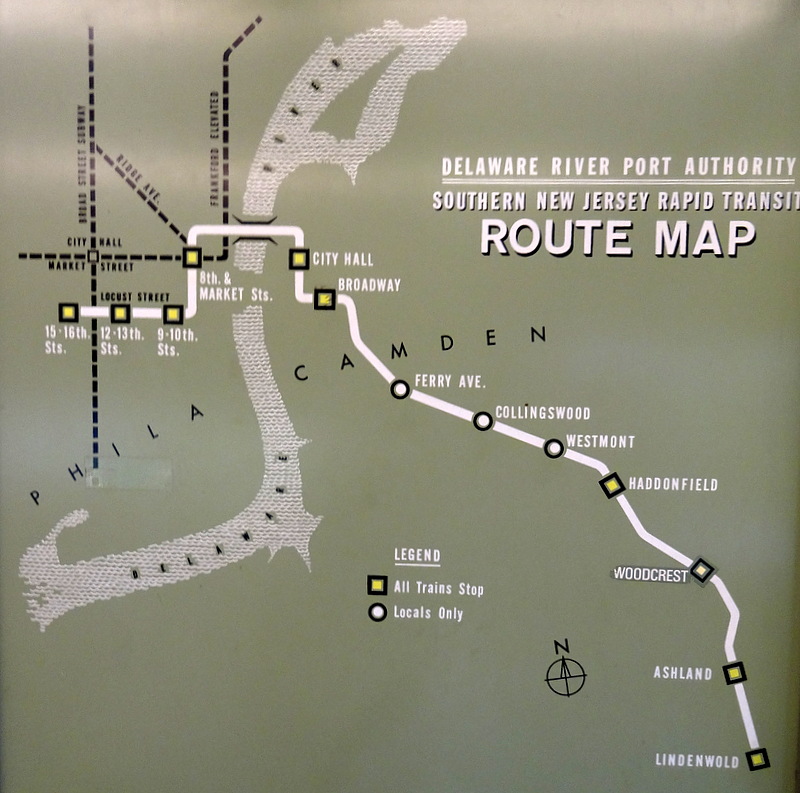 Map of PATCO line.