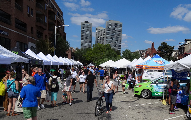 photo of clean air fair on Second Street in September 2014.