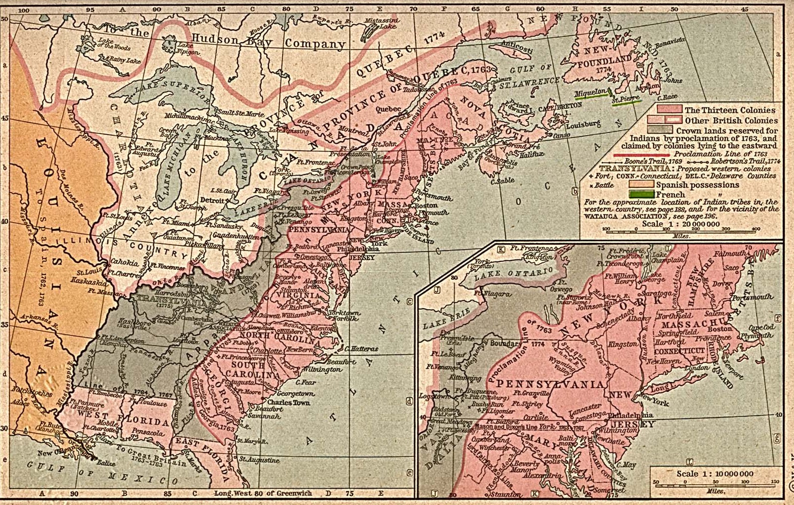 north american land claims 1763 proclamation line