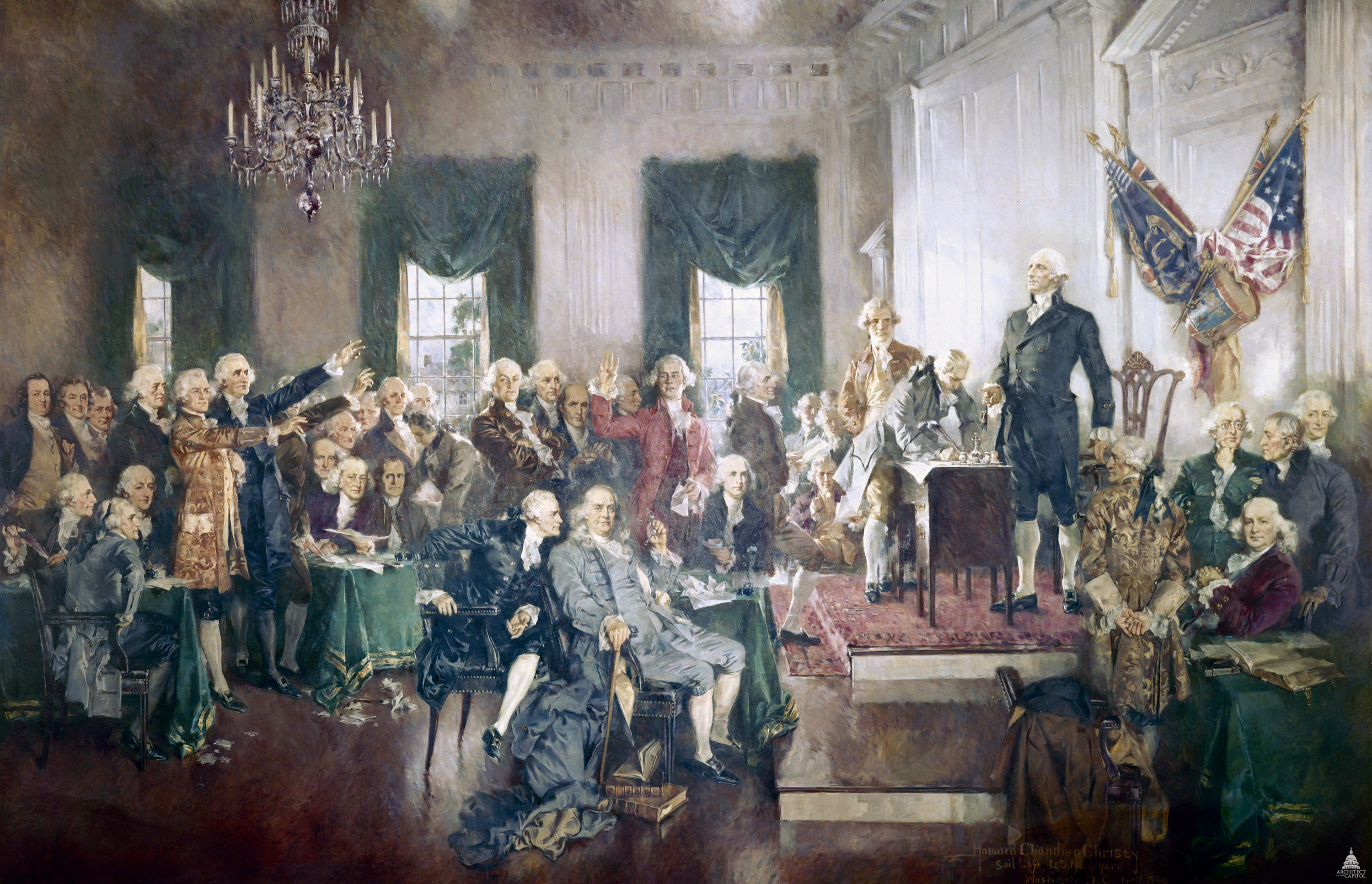 Howard Chandler Christy’s painting of the signing of the United States Constitution