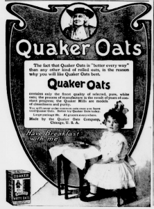 The Quaker image found advertising uses in the nineteenth and early twentieth centuries. (New-York Tribune, Chronicling America Newspapers, Library of Congress)