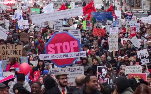 Martin Luther King, Jr. Day continues to draw large crowds of demonstrators to City Hall, as shown by this 2015 photograph. (Photograph by Donald D. Groff for the Encyclopedia of Greater Philadelphia)