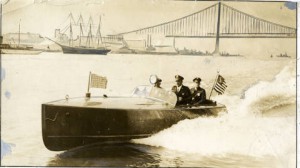 Police testing a new speedboat in 1925.