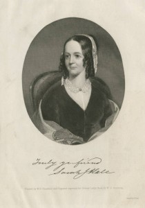 Engraving of Godey's Lady's Book editor Sarah Josepha Hale.