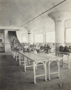 The Ford Plant in Philadelphia producing helmets for U.S. troops in World War I.