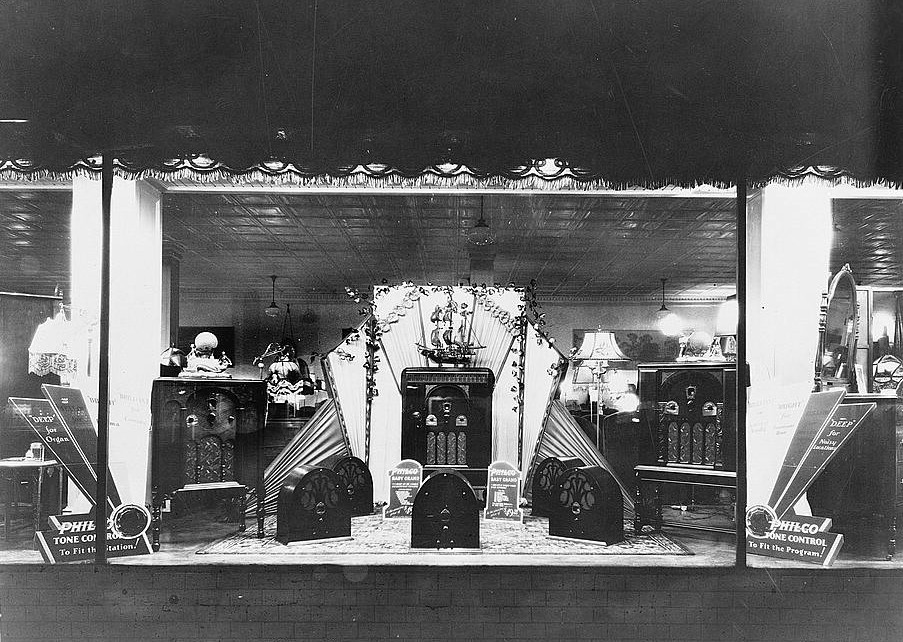 Encyclopedia of Greater Philadelphia Storefront Display of Philco Radios