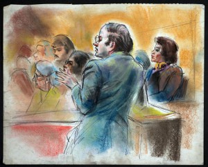 Court room sketch of Thomas P. Puccio