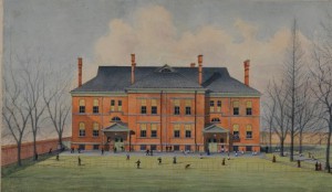 A depiction of Friends Select School during the late nineteenth century.