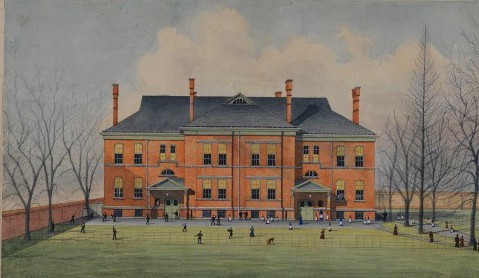 A depiction of Friends Select School during the late nineteenth century.