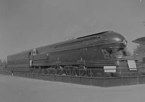 A picture of the S1 locomotive, a massive experimental steam locomotive developed by the Pennsylvania Railroad in the late-1930s.