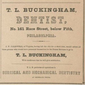 Advertisement for a Dentist, 1851