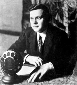 Black and white photograph of radio announcer Christopher Graham.