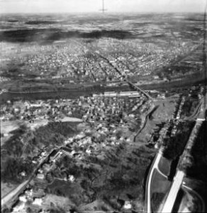 A picture of the town of Conshohocken Pennsylvania, from the year 