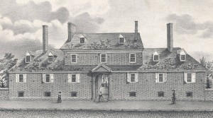 A drawing of the Friends' Almshouse.