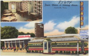 postcard showing Town Diner of Coatesville, PA, from collection of boston public library.