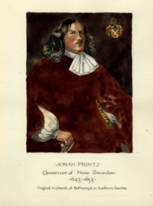 A color portrait of Johan Printz