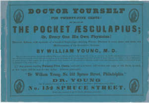 a text-only advertisement for The Pocket Æsculapius, a book of home remedies, with the tagline