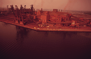 Aerial view of he U.S. Steel Fairless Plant on the Delaware RIver.