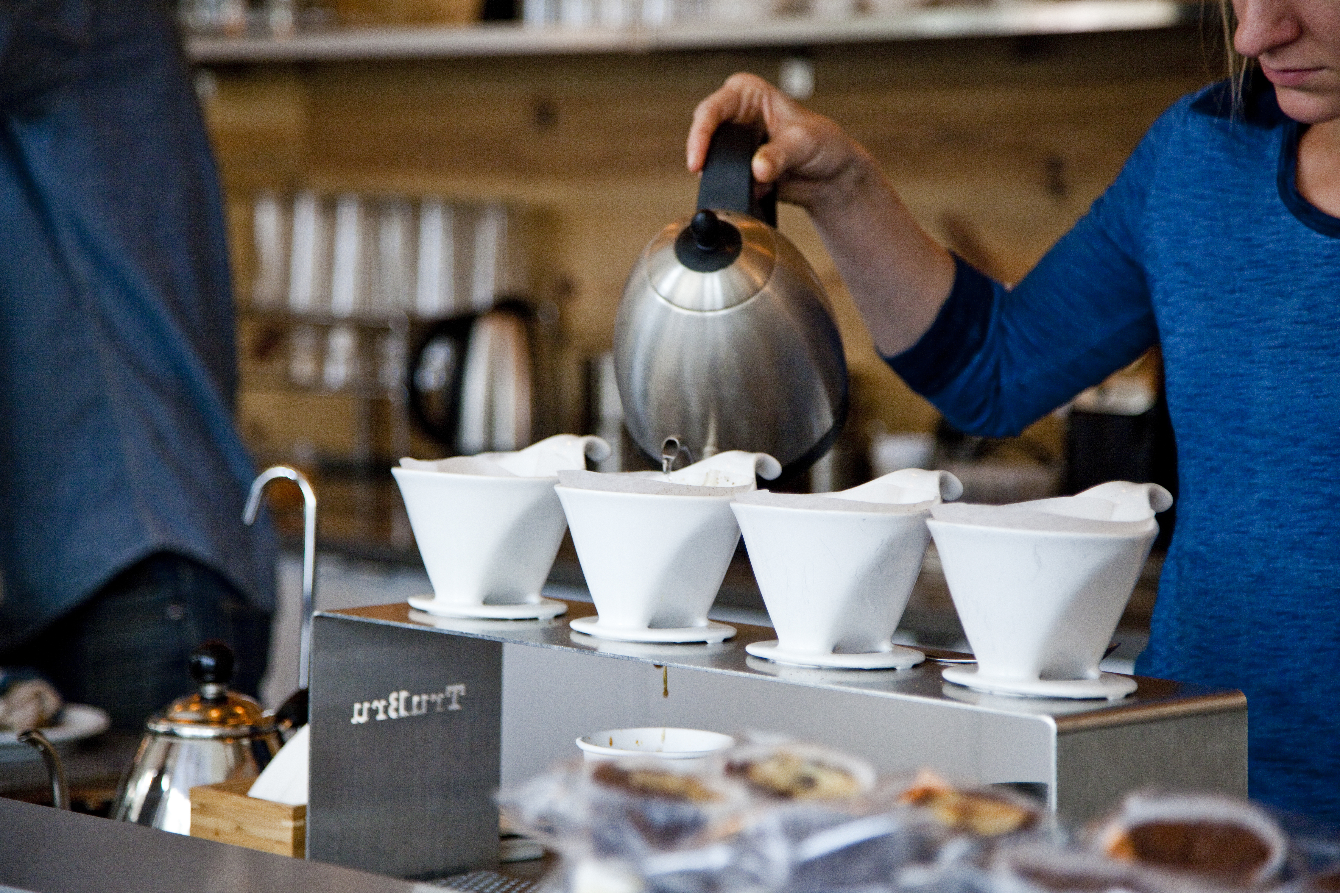 Photograph taken of a pour over coffee being brewed at Ultimo.