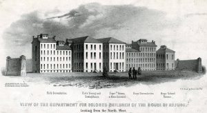 Drawing of the Department for Colored Children of the House of Refuge, 1858