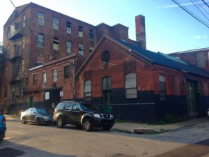 A color photograph of the Star Mills buildings in Kensington after conversion to loft apartments