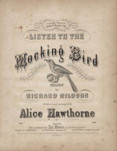 The cover of "Listen to the Mockingbird" sheet music