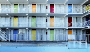 The Multi Colored Doors of the Lollipop Motel in North Wildwood, NJ.