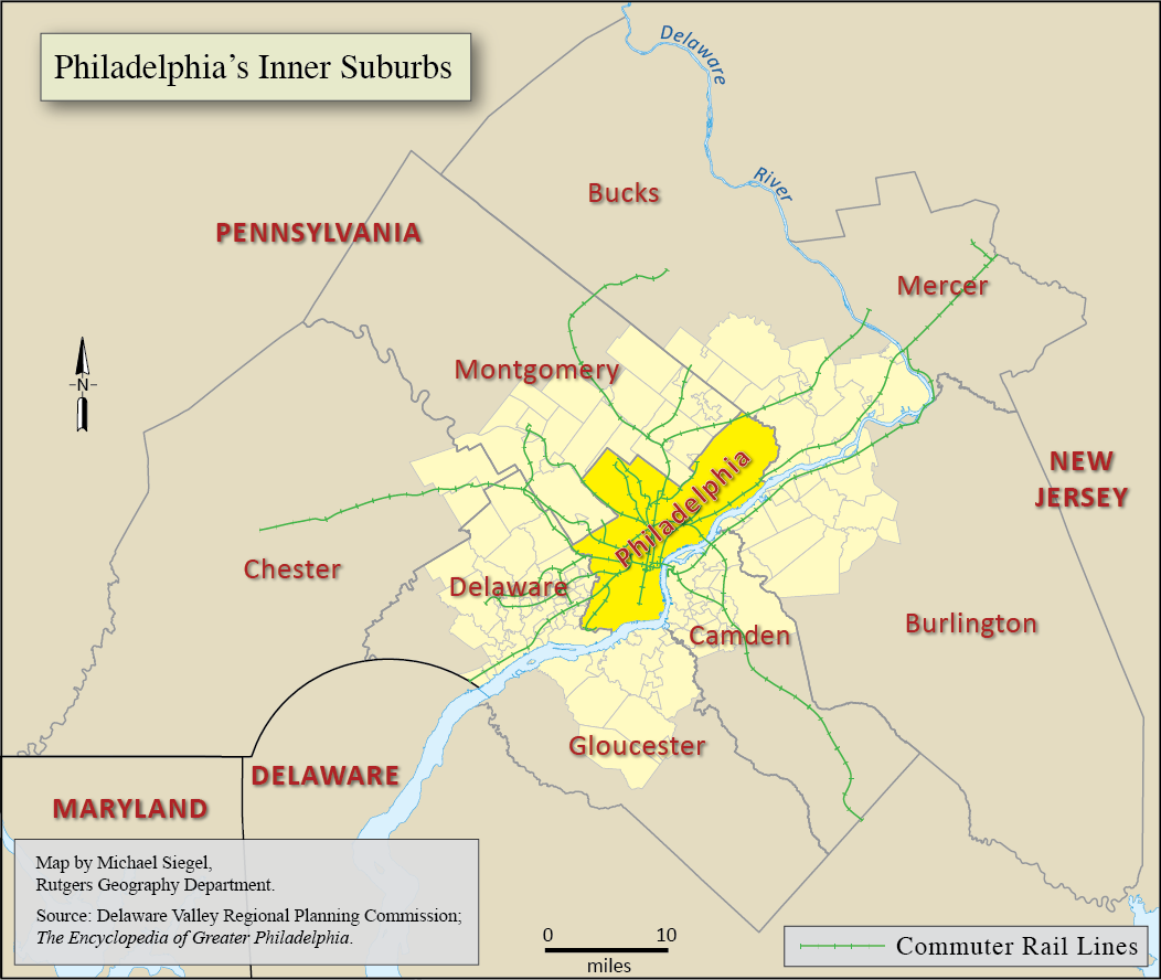 Map of Philadelphia's Inner Suburbs