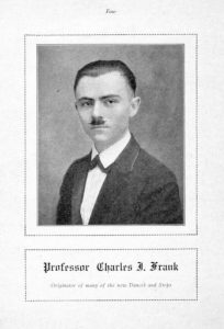 a black and white portrait photograph of Charles J. Frank from his book of dance instructions