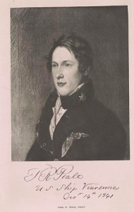 a black and white illustration of Titian Ramsay Peale.