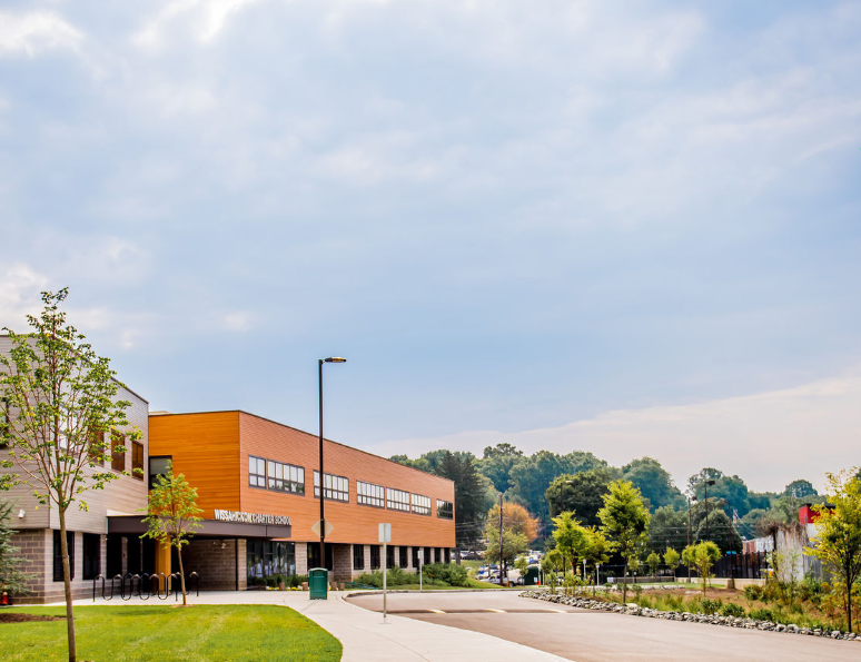 A color photo of the Awbury Campus of Wissahickon Charter School.