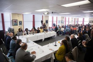 Photograph of meeting between hospital workers and Governor Tom Wolf