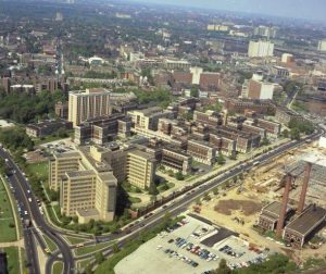 Aerial photograph of Philadelphia General Hospital in 1966