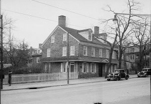 Photograph of the front view of the Johnson house