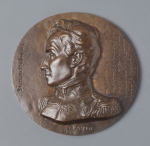 Photograph of a medallion depicting General Simón Bolívar of Venezuela.