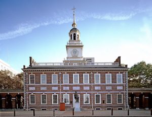 a color photograph of Independence Hall