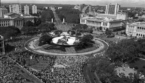 Aerial view of the papal altar on October 3, 1979.