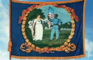 Color photograph of a battle flag